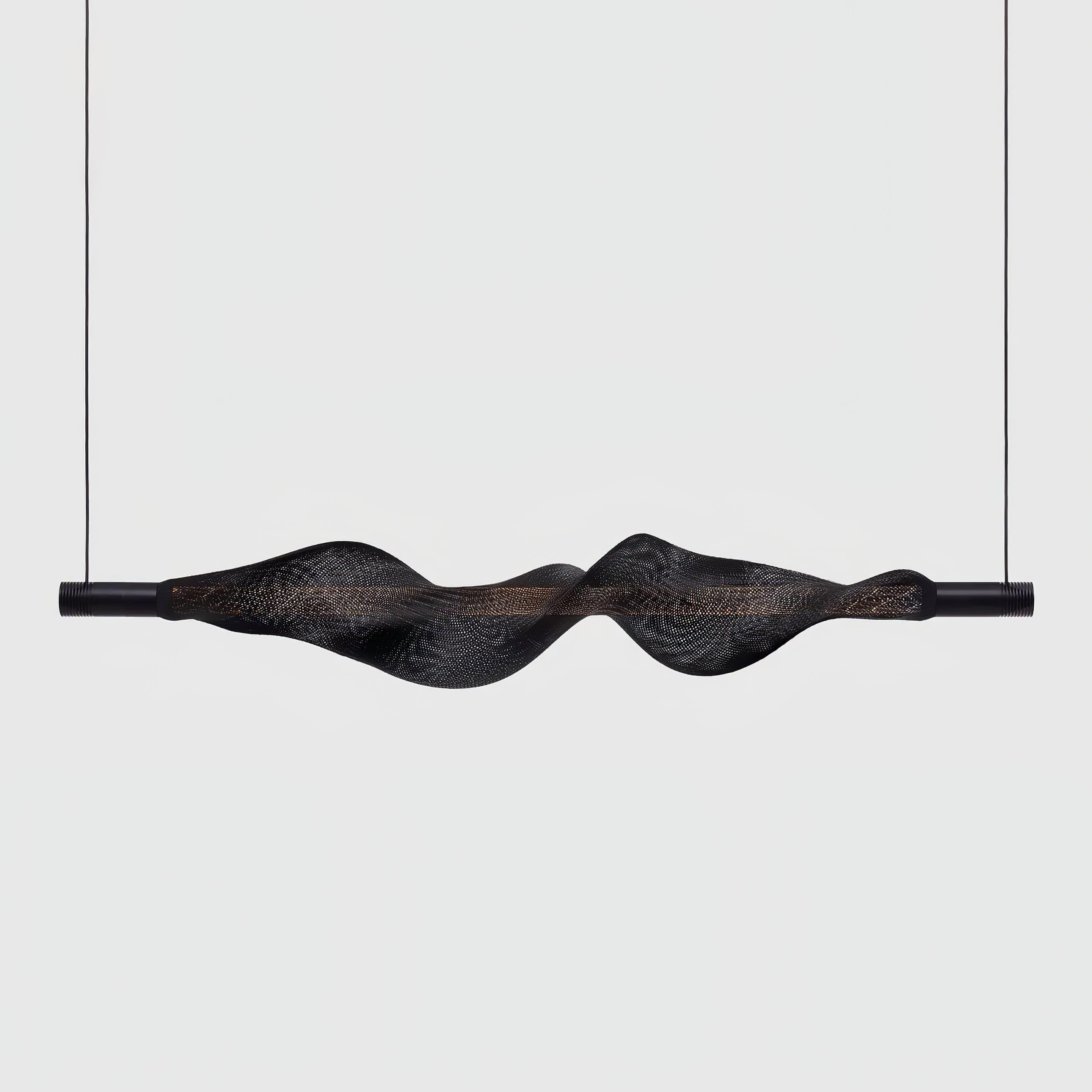 Modern Vapour LED Pendant Light with Fiber Mesh Shade and Geometric Design