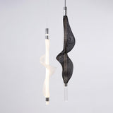 Modern Vapour LED Pendant Light with Fiber Mesh Shade and Geometric Design