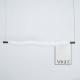 Modern Vapour LED Pendant Light with Fiber Mesh Shade and Geometric Design