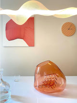 Modern Vapour LED Pendant Light with Fiber Mesh Shade and Geometric Design