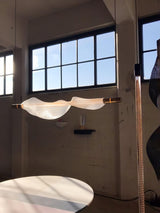 Modern Vapour LED Pendant Light with Fiber Mesh Shade and Geometric Design