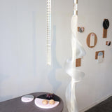 Modern Vapour LED Pendant Light with Fiber Mesh Shade and Geometric Design