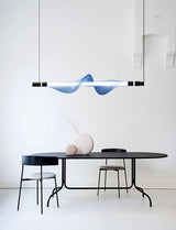 Modern Vapour LED Pendant Light with Fiber Mesh Shade and Geometric Design