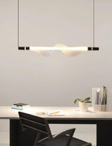 Modern Vapour LED Pendant Light with Fiber Mesh Shade and Geometric Design