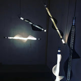 Modern Vapour LED Pendant Light with Fiber Mesh Shade and Geometric Design