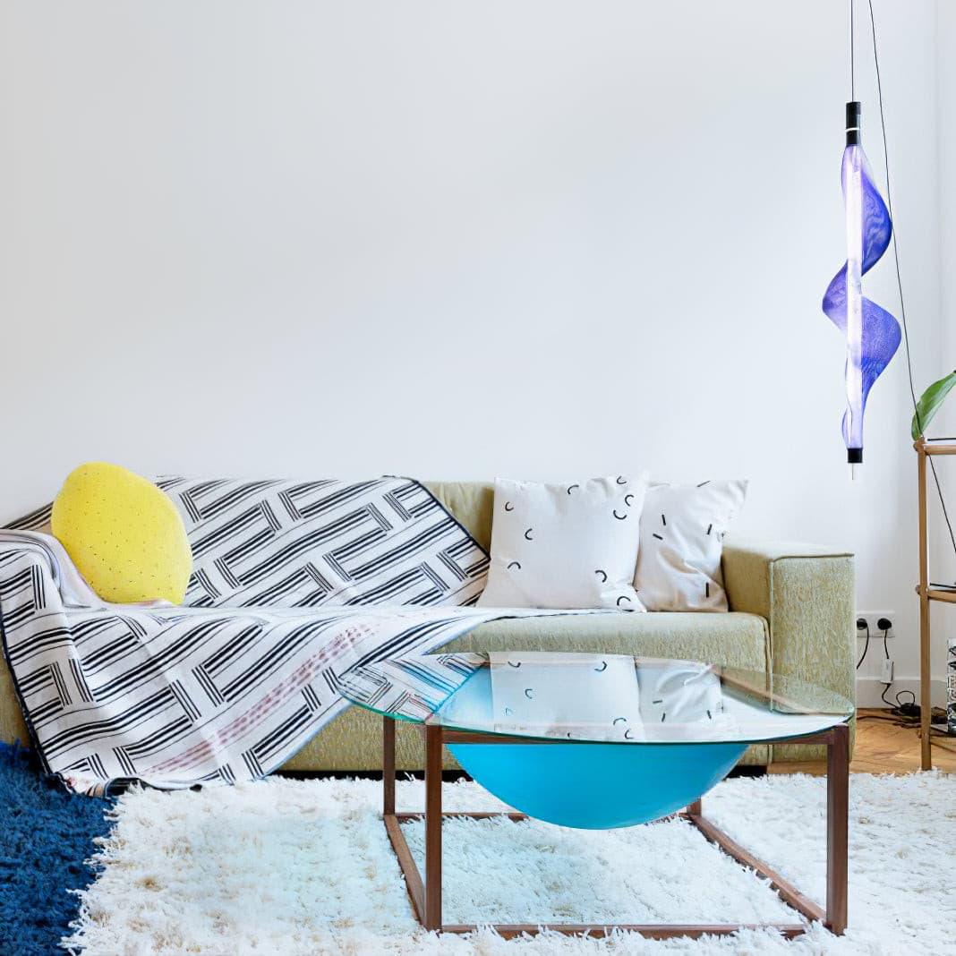 Modern Vapour LED Pendant Light with Fiber Mesh Shade and Geometric Design