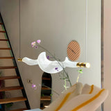 Modern Vapour LED Pendant Light with Fiber Mesh Shade and Geometric Design