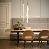 Modern Vapour LED Pendant Light with Fiber Mesh Shade and Geometric Design