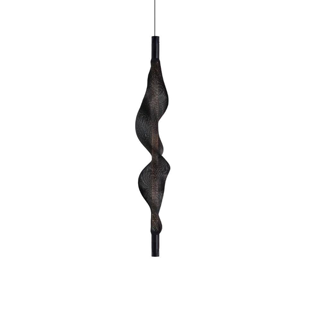Modern Vapour LED Pendant Light with Fiber Mesh Shade and Geometric Design