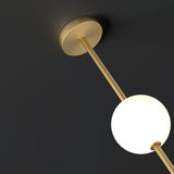 Modern Vertical Brass Globe LED Pendant Light Multi Ball Ceiling Fixture for Hallways