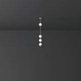 Modern Vertical Brass Globe LED Pendant Light Multi Ball Ceiling Fixture for Hallways