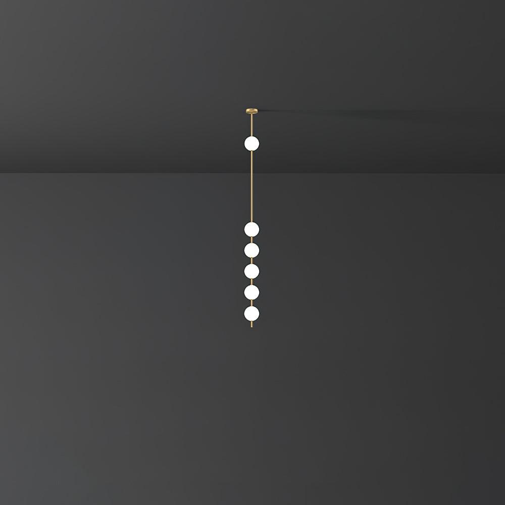 Modern Vertical Brass Globe LED Pendant Light Multi Ball Ceiling Fixture for Hallways