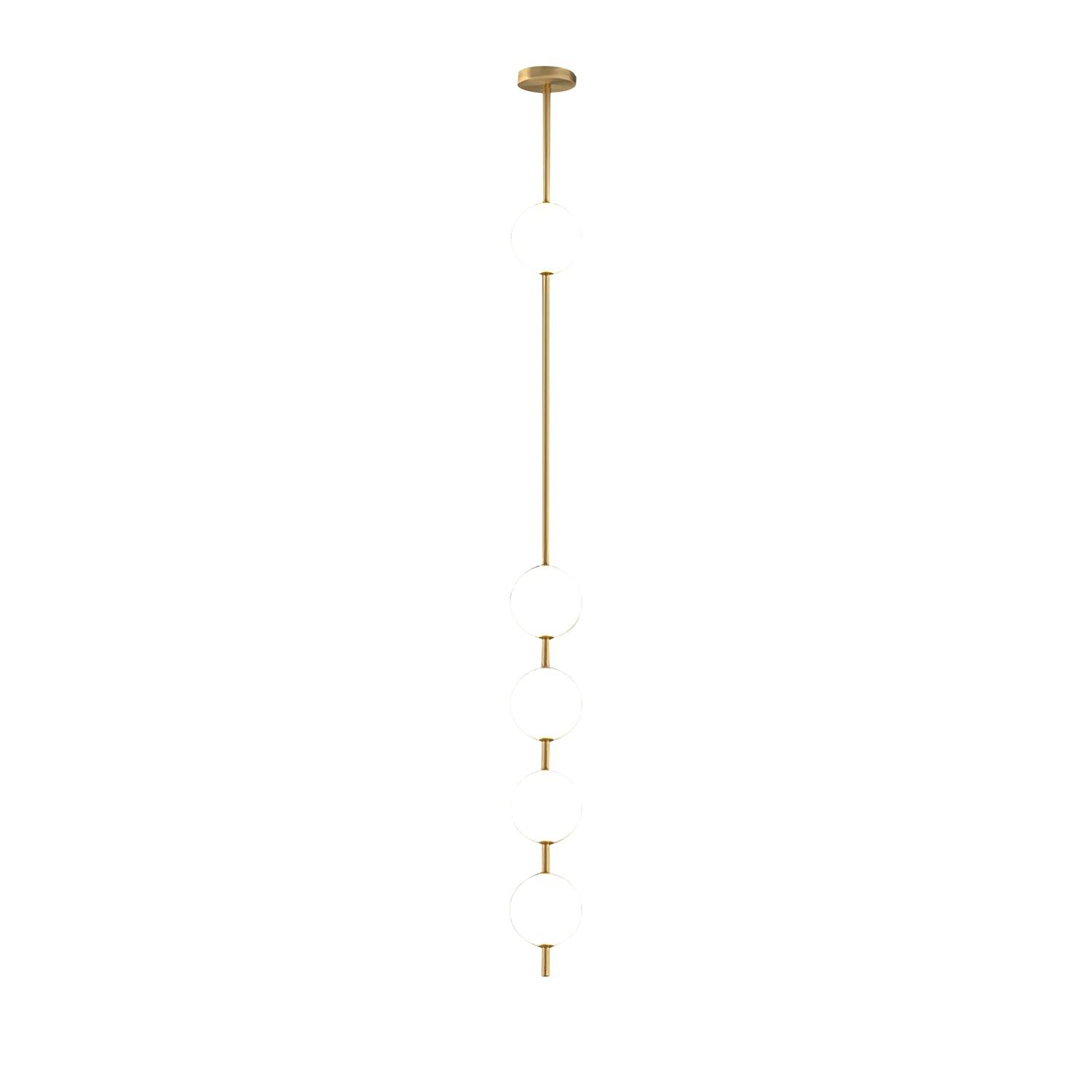 Modern Vertical Brass Globe LED Pendant Light Multi Ball Ceiling Fixture for Hallways
