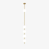 Modern Vertical Brass Globe LED Pendant Light Multi Ball Ceiling Fixture for Hallways
