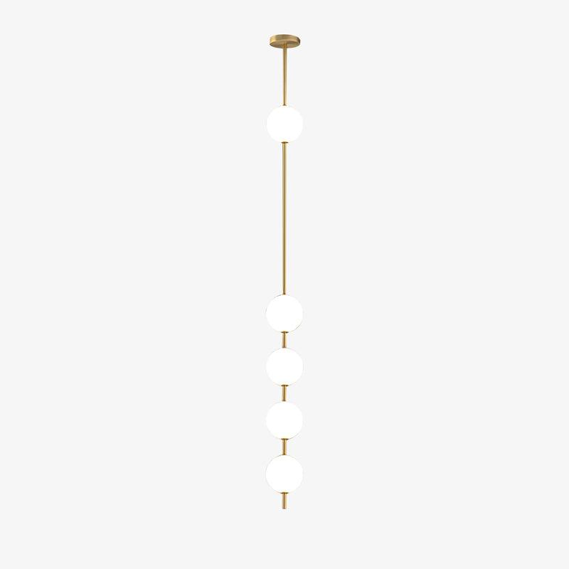 Modern Vertical Brass Globe LED Pendant Light Multi Ball Ceiling Fixture for Hallways