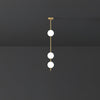 Modern Vertical Brass Globe LED Pendant Light Multi Ball Ceiling Fixture for Hallways
