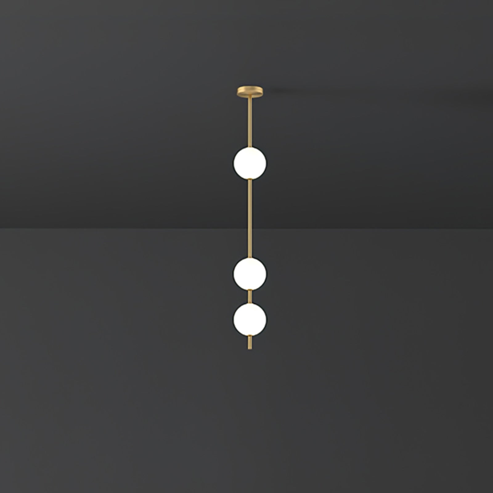 Modern Vertical Brass Globe LED Pendant Light Multi Ball Ceiling Fixture for Hallways