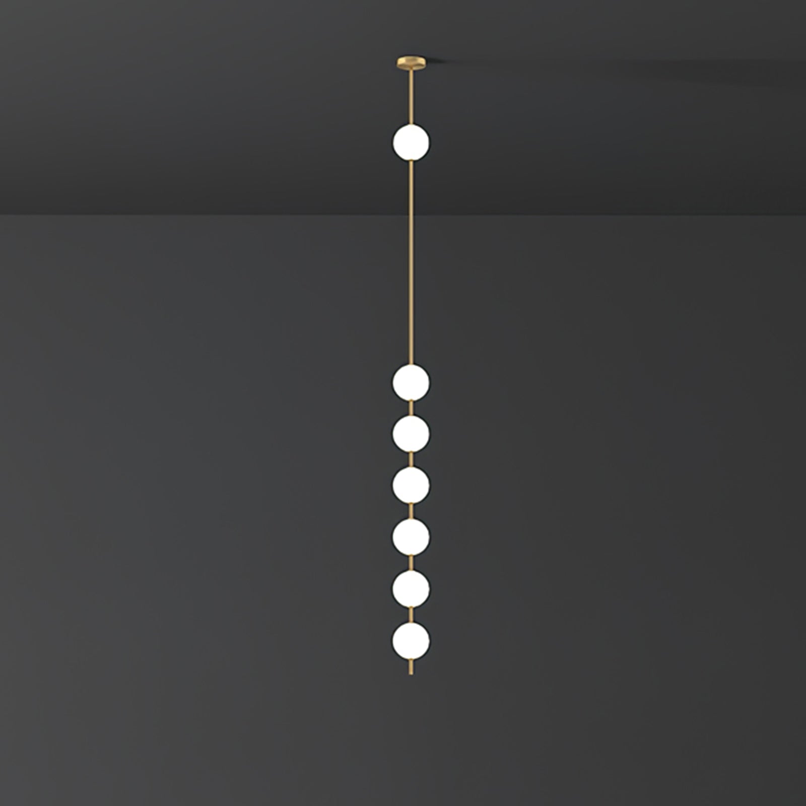 Modern Vertical Brass Globe LED Pendant Light Multi Ball Ceiling Fixture for Hallways