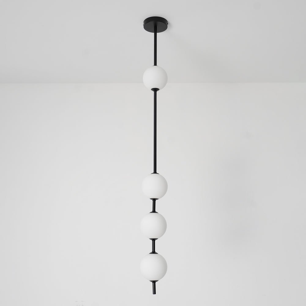 Modern Vertical Brass Globe LED Pendant Light Multi Ball Ceiling Fixture for Hallways