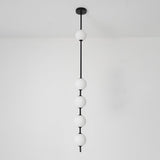 Modern Vertical Brass Globe LED Pendant Light Multi Ball Ceiling Fixture for Hallways