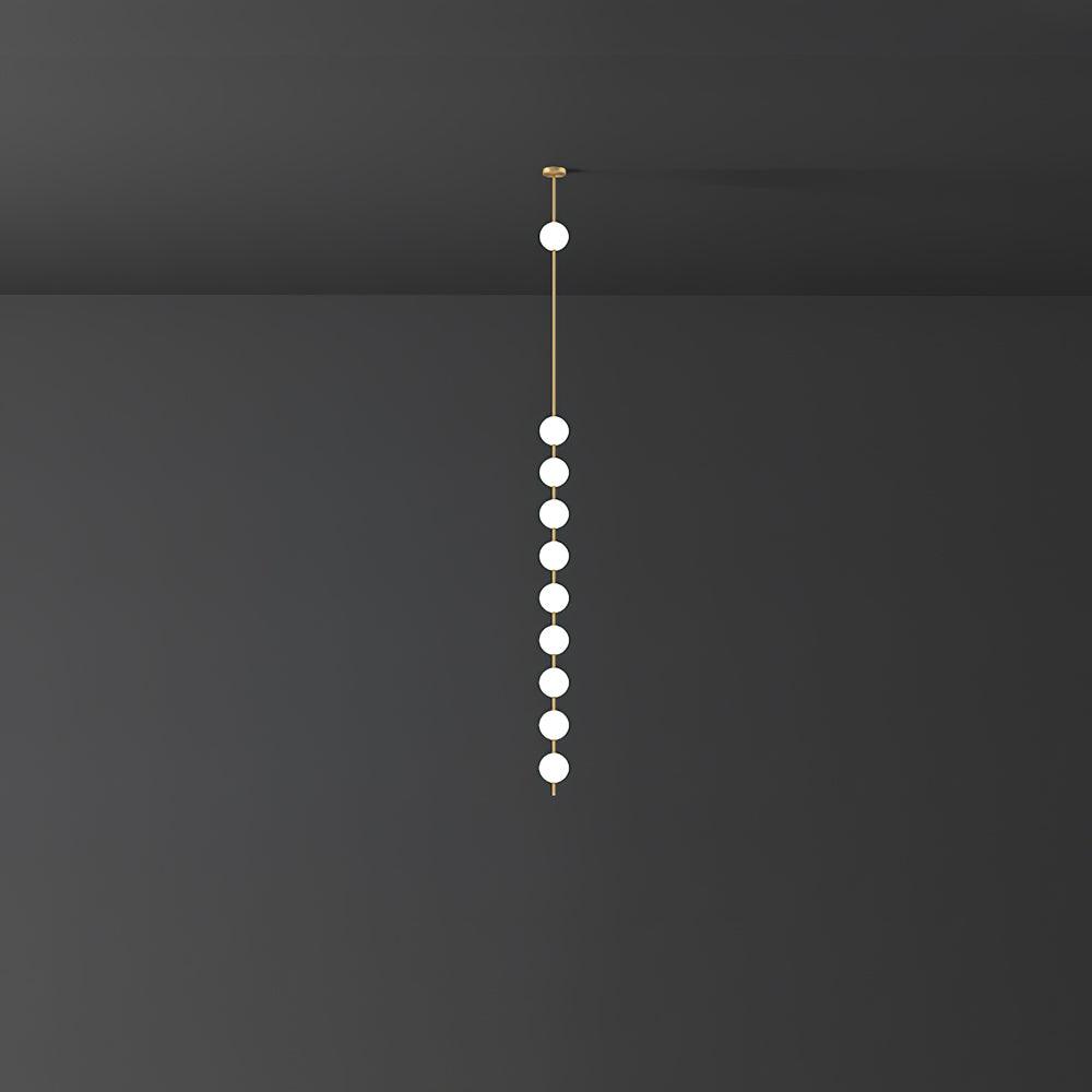 Modern Vertical Brass Globe LED Pendant Light Multi Ball Ceiling Fixture for Hallways