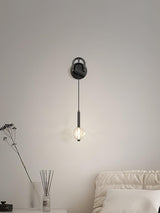 Modern Vertical Crystal Sconce Wall Lamp with Seeded Glass Orb and LED Lighting