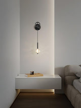 Modern Vertical Crystal Sconce Wall Lamp with Seeded Glass Orb and LED Lighting