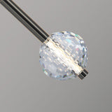 Modern Vertical Crystal Sconce Wall Lamp with Seeded Glass Orb and LED Lighting