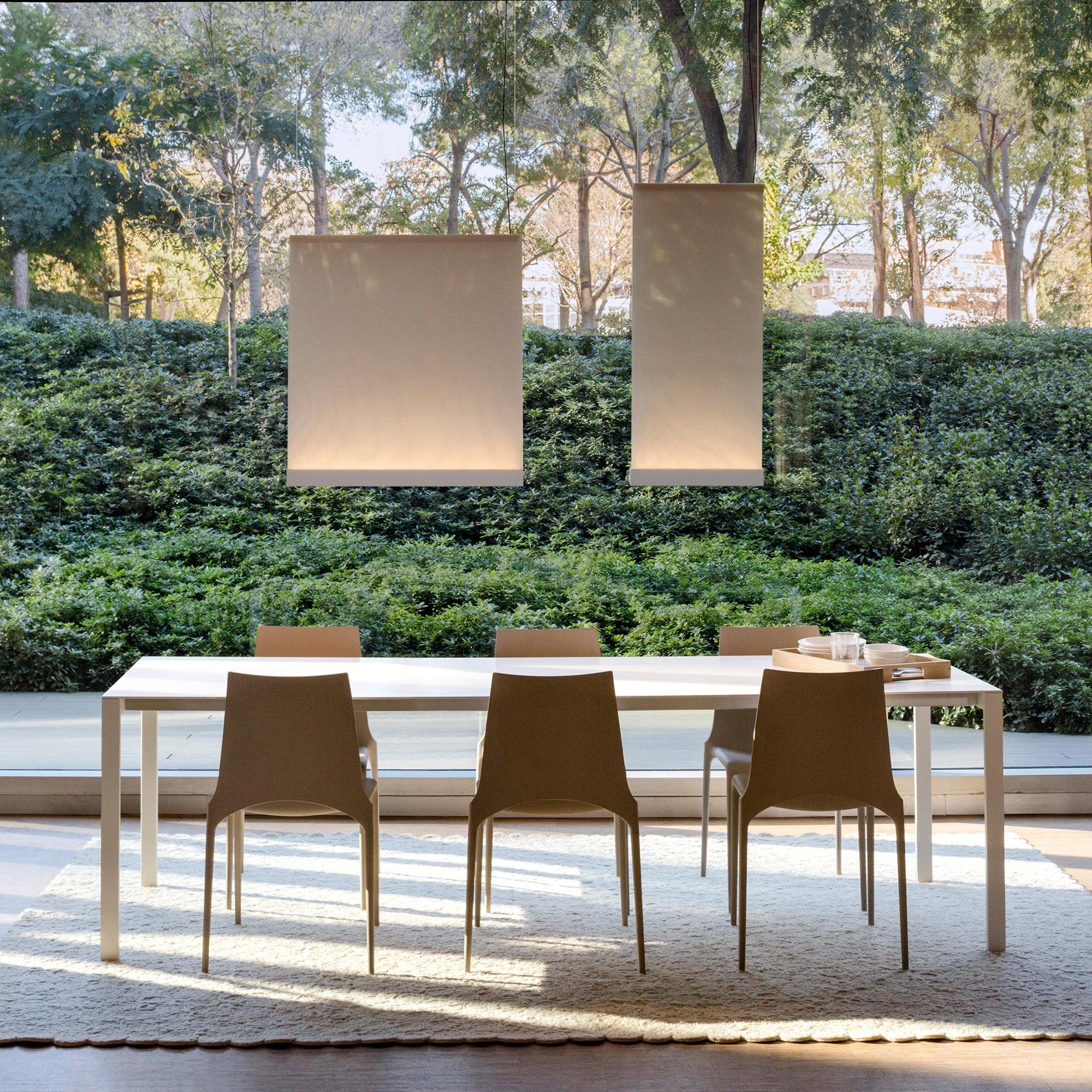 Modern Vertical Fabric Curtain LED Pendant Light for Indoor Living Spaces