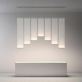 Modern Vertical Fabric Curtain LED Pendant Light for Indoor Living Spaces