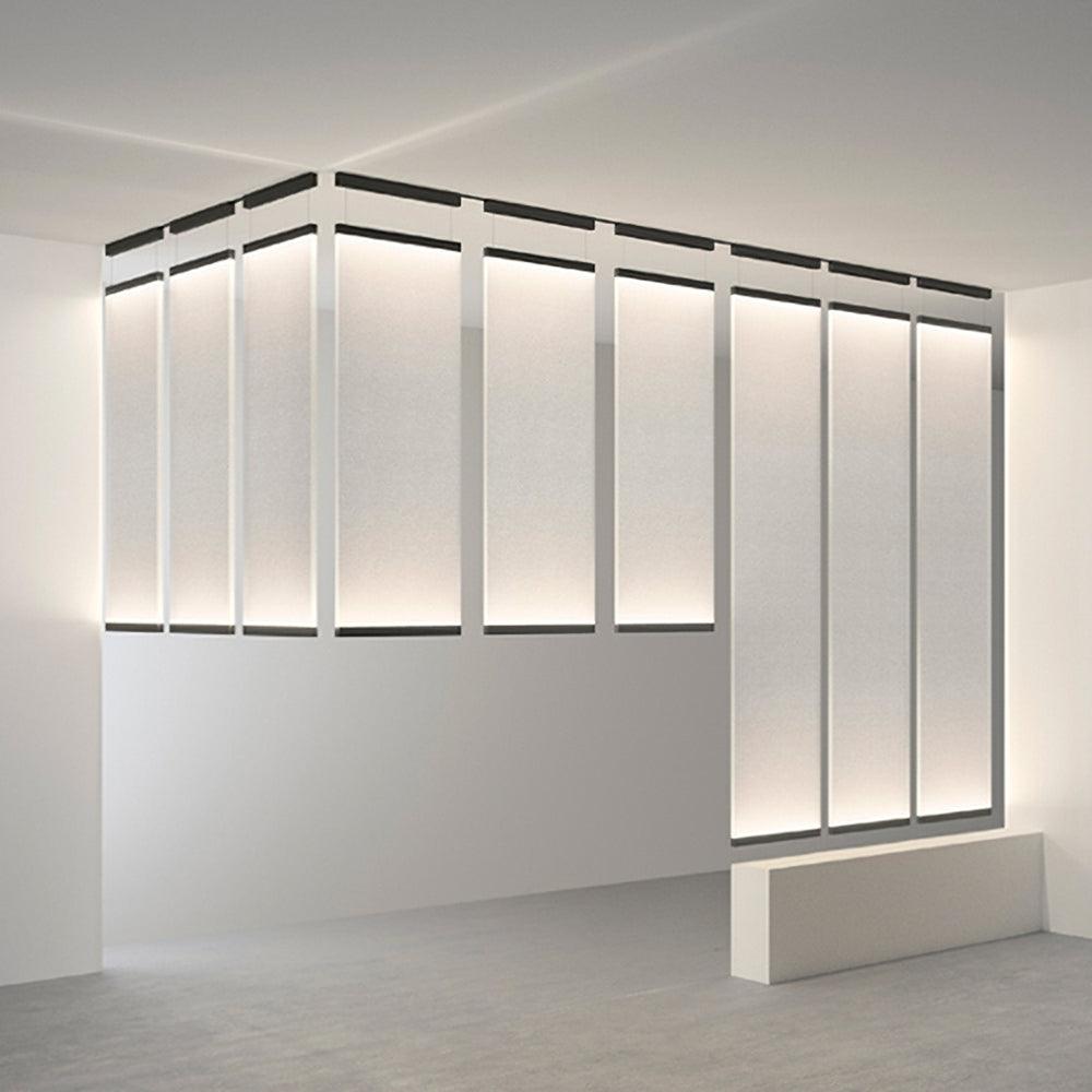 Modern Vertical Fabric Curtain LED Pendant Light for Indoor Living Spaces