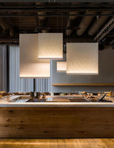 Modern Vertical Fabric Curtain LED Pendant Light for Indoor Living Spaces