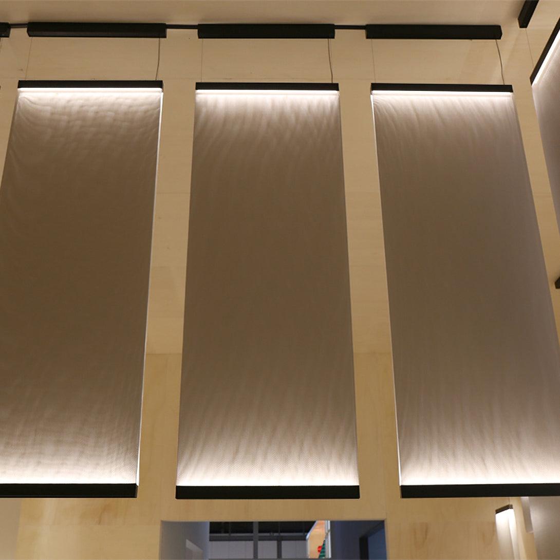 Modern Vertical Fabric Curtain LED Pendant Light for Indoor Living Spaces
