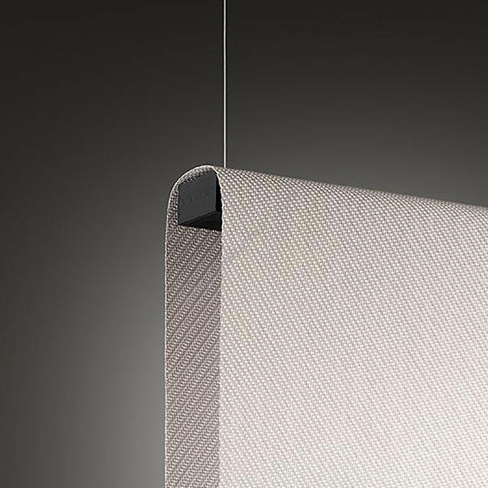 Modern Vertical Fabric Curtain LED Pendant Light for Indoor Living Spaces