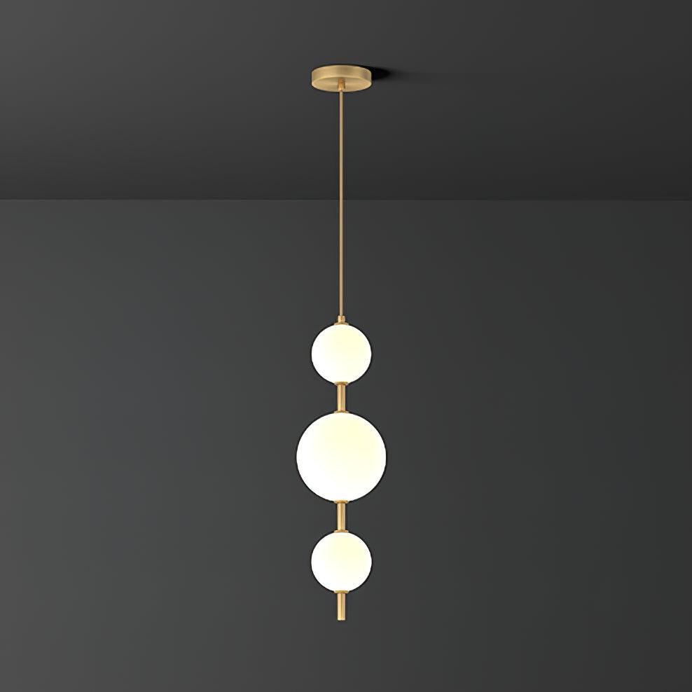 Modern Vertical Glass Globe Pendant Light in Black and Brass Finishes