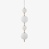 Modern Vertical Glass Globe Pendant Light in Black and Brass Finishes