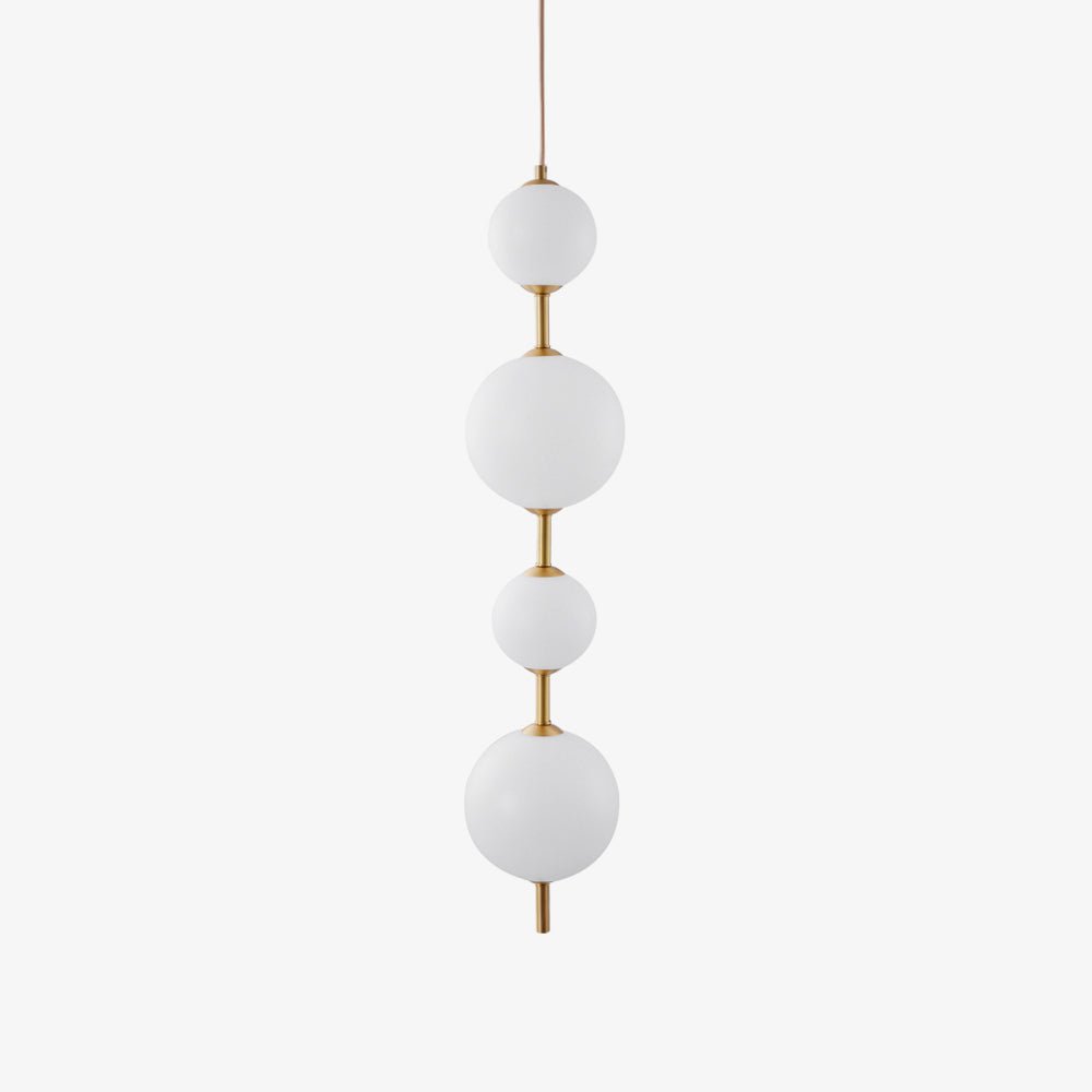 Modern Vertical Glass Globe Pendant Light in Black and Brass Finishes