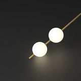 Modern Vertical Glass Globe Wall Sconce Brass LED Bracket Lighting for Interior