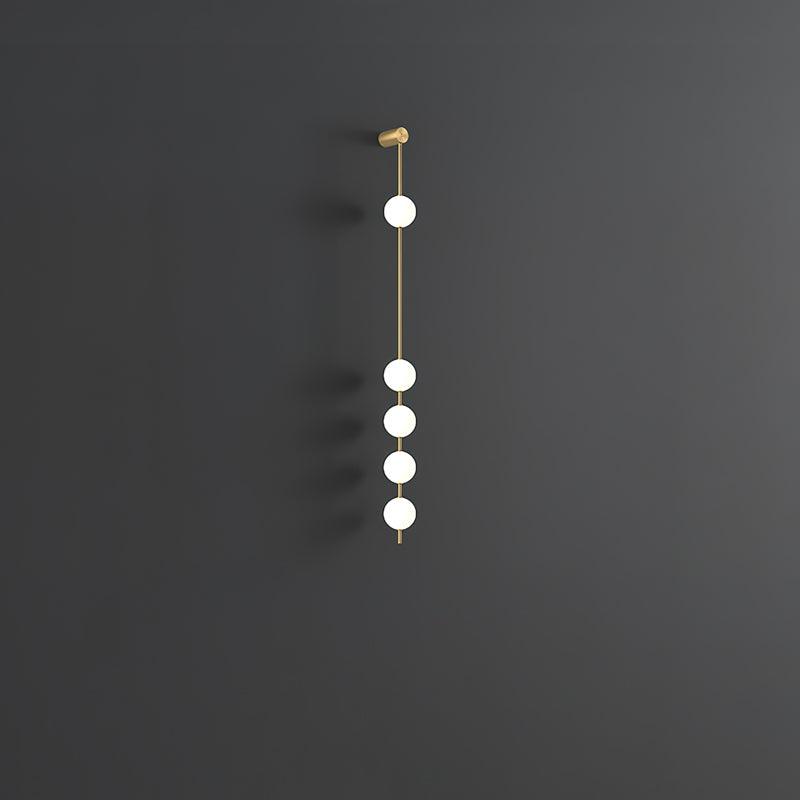 Modern Vertical Glass Globe Wall Sconce Brass LED Bracket Lighting for Interior