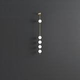 Modern Vertical Glass Globe Wall Sconce Brass LED Bracket Lighting for Interior