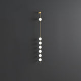 Modern Vertical Glass Globe Wall Sconce Brass LED Bracket Lighting for Interior