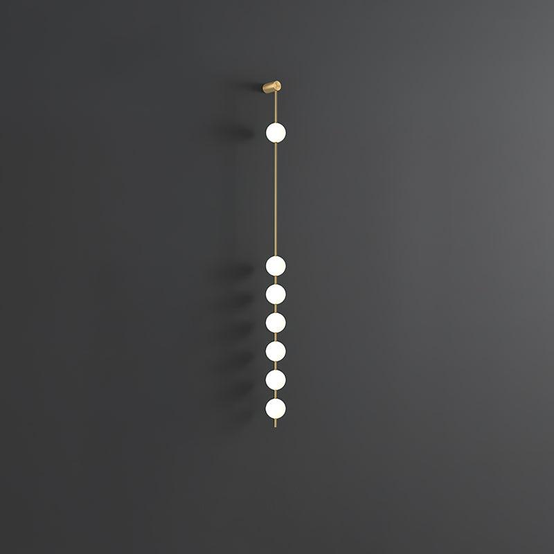Modern Vertical Glass Globe Wall Sconce Brass LED Bracket Lighting for Interior