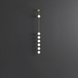 Modern Vertical Glass Globe Wall Sconce Brass LED Bracket Lighting for Interior