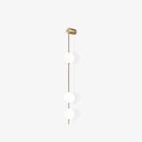 Modern Vertical Glass Globe Wall Sconce Brass LED Bracket Lighting for Interior