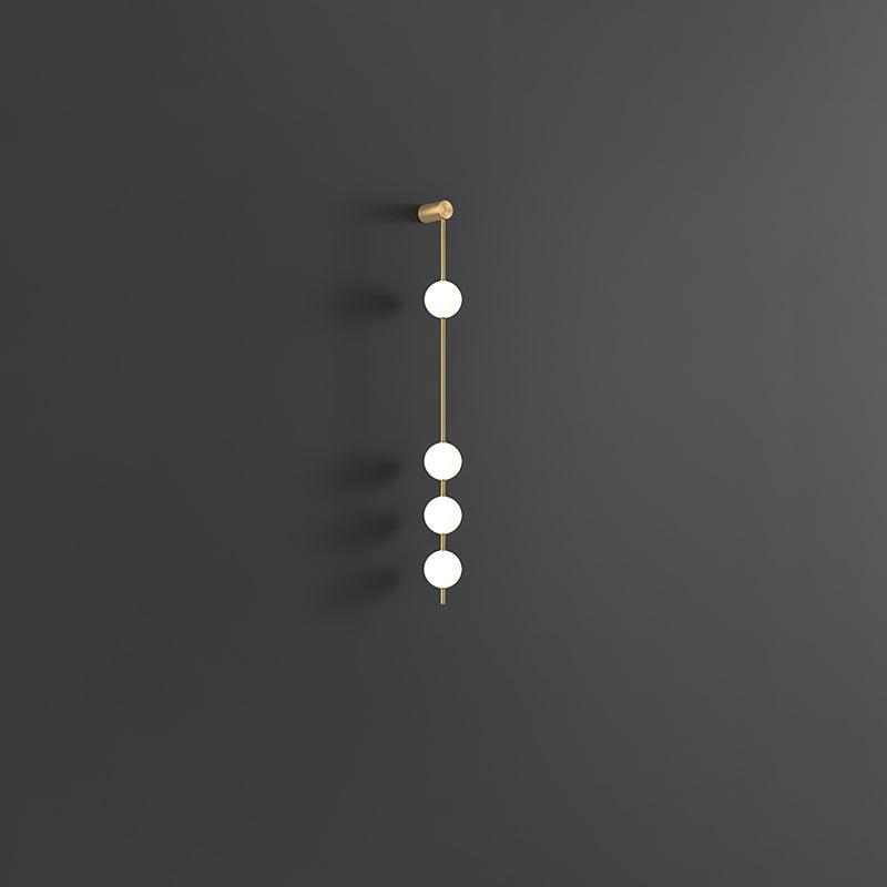 Modern Vertical Glass Globe Wall Sconce Brass LED Bracket Lighting for Interior