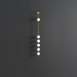 Modern Vertical Glass Globe Wall Sconce Brass LED Bracket Lighting for Interior