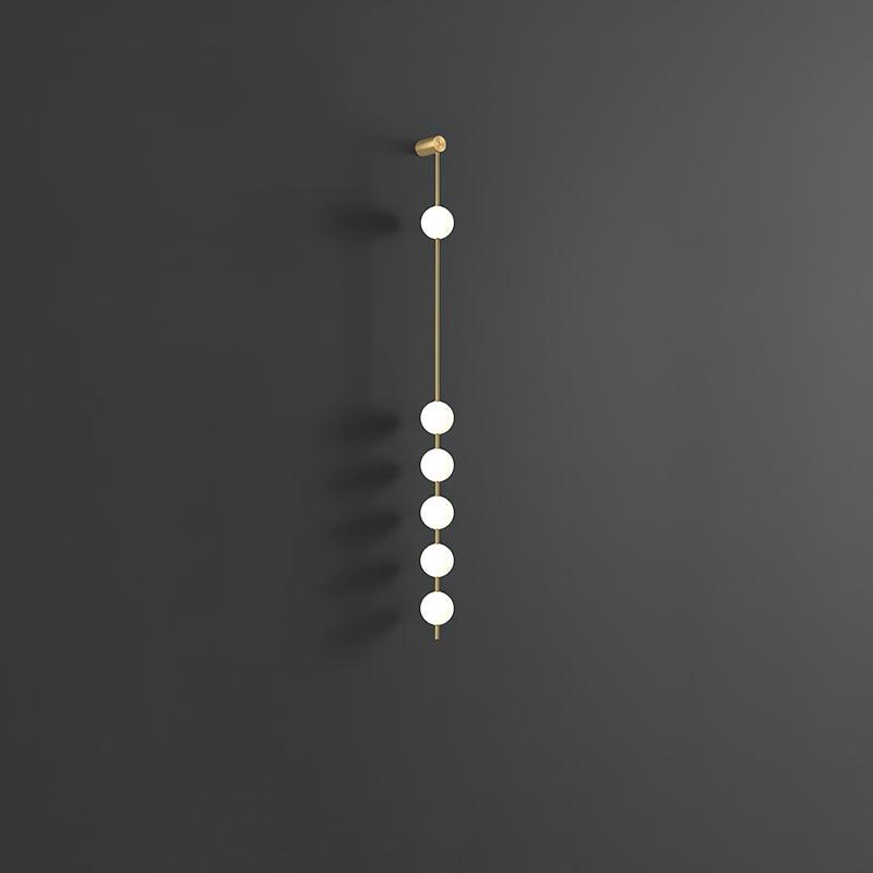 Modern Vertical Glass Globe Wall Sconce Brass LED Bracket Lighting for Interior