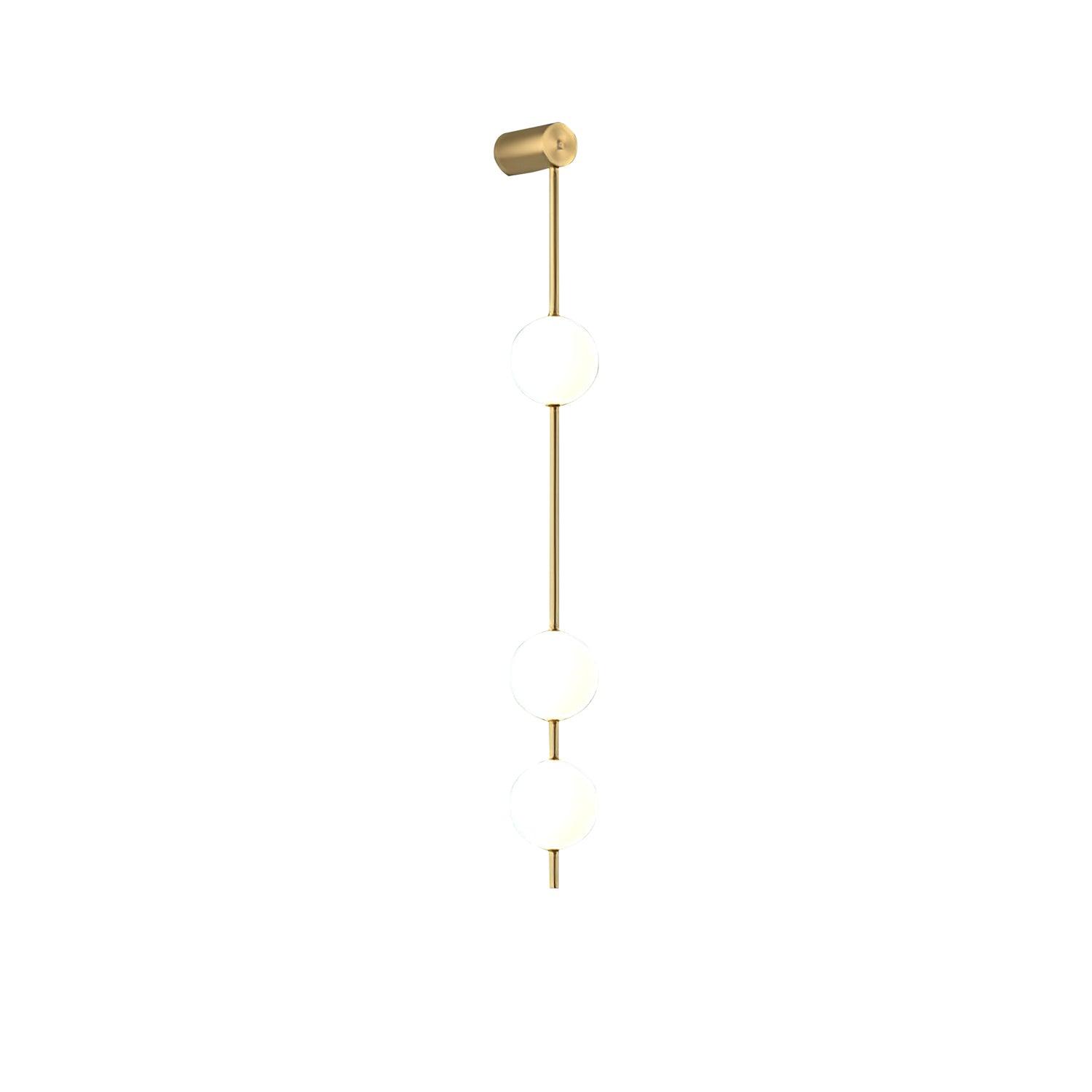 Modern Vertical Glass Globe Wall Sconce Brass LED Bracket Lighting for Interior