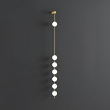 Modern Vertical Glass Globe Wall Sconce Brass LED Bracket Lighting for Interior