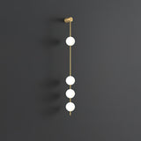 Modern Vertical Glass Globe Wall Sconce Brass LED Bracket Lighting for Interior